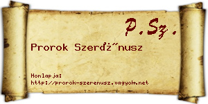 Prorok Szerénusz névjegykártya